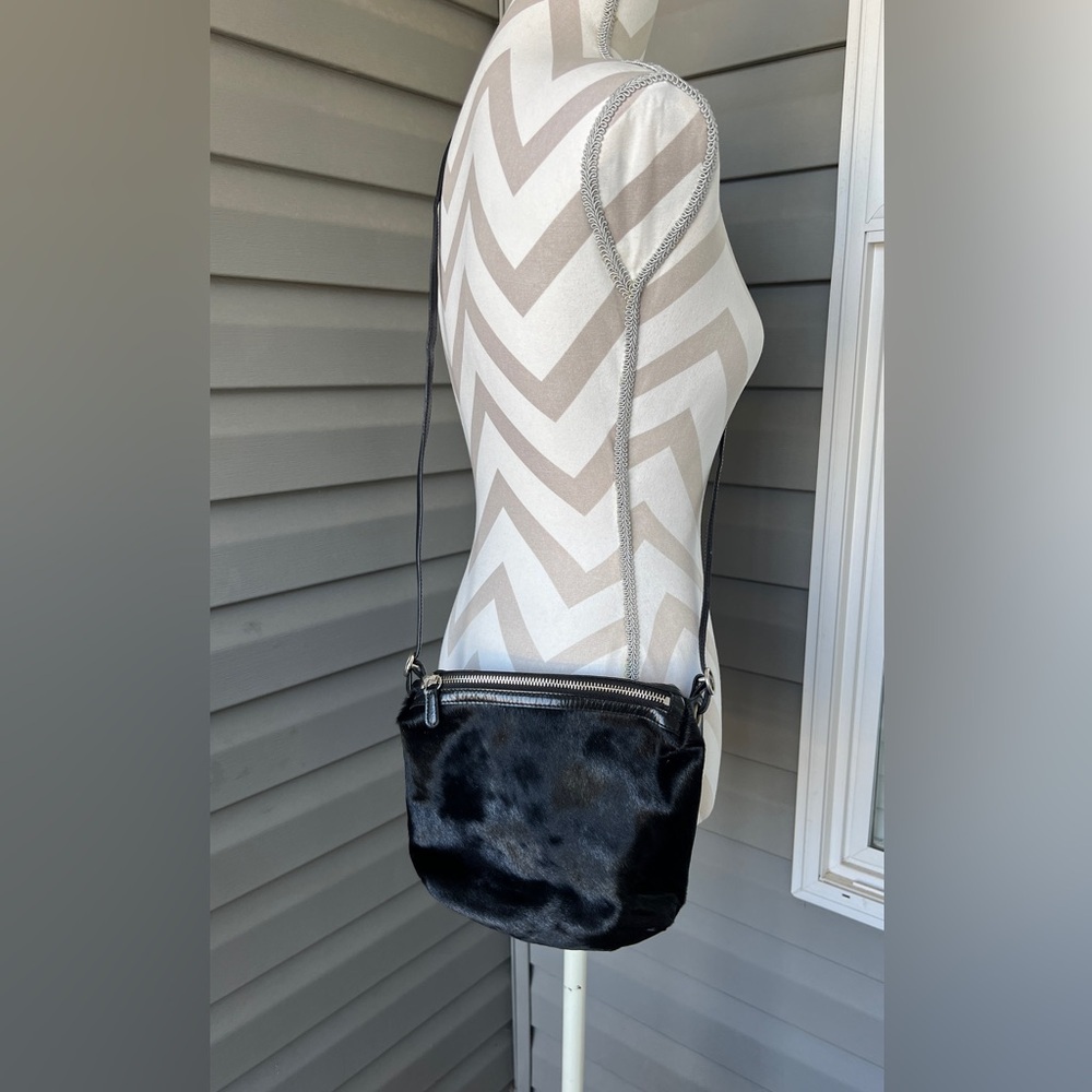 Vintage TUSK Hair-calf Black CrossbodyBag